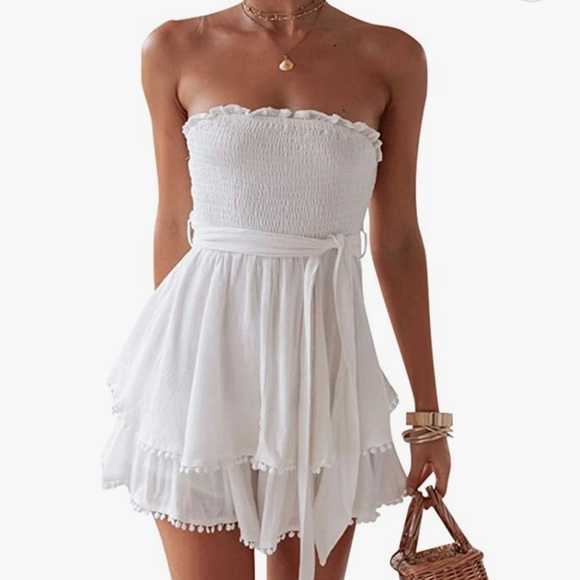 Strapless Ruffle Romper - Picture 1 of 6